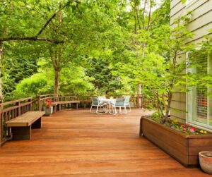 beautiful and clean wooden deck